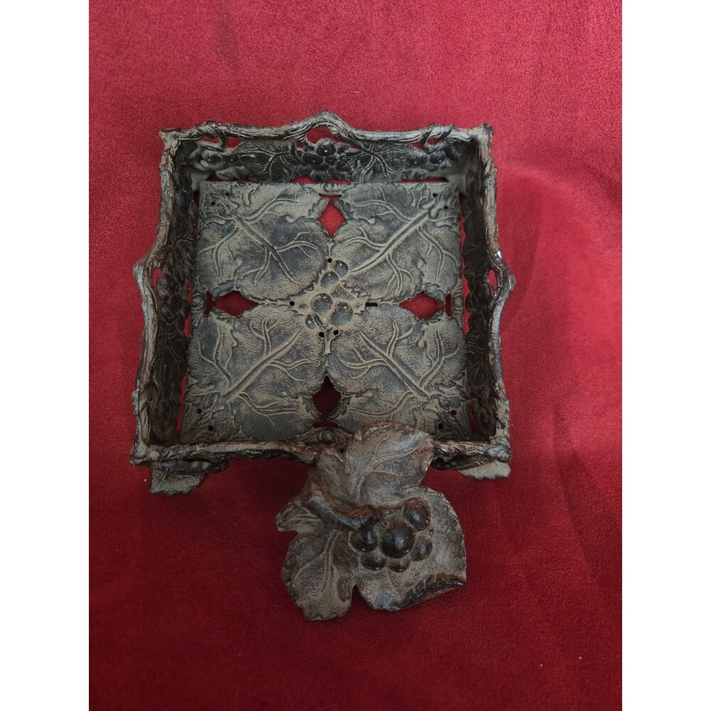 Arthur Court Grape Vine Napkin Holder Leaf Weight Tuscan Rustic Brown 2005